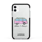Personalised Campervan Adventures Apple iPhone 11 in White with Black Impact Case