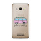Personalised Campervan Adventures Samsung Galaxy J7 2016 Case on gold phone