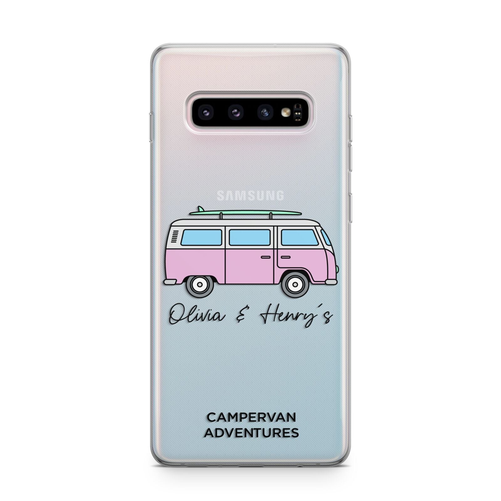 Personalised Campervan Adventures Samsung Galaxy S10 Plus Case