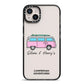 Personalised Campervan Adventures iPhone 14 Plus Black Impact Case on Silver phone