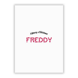 Personalised Candy Cane Name Greetings Card