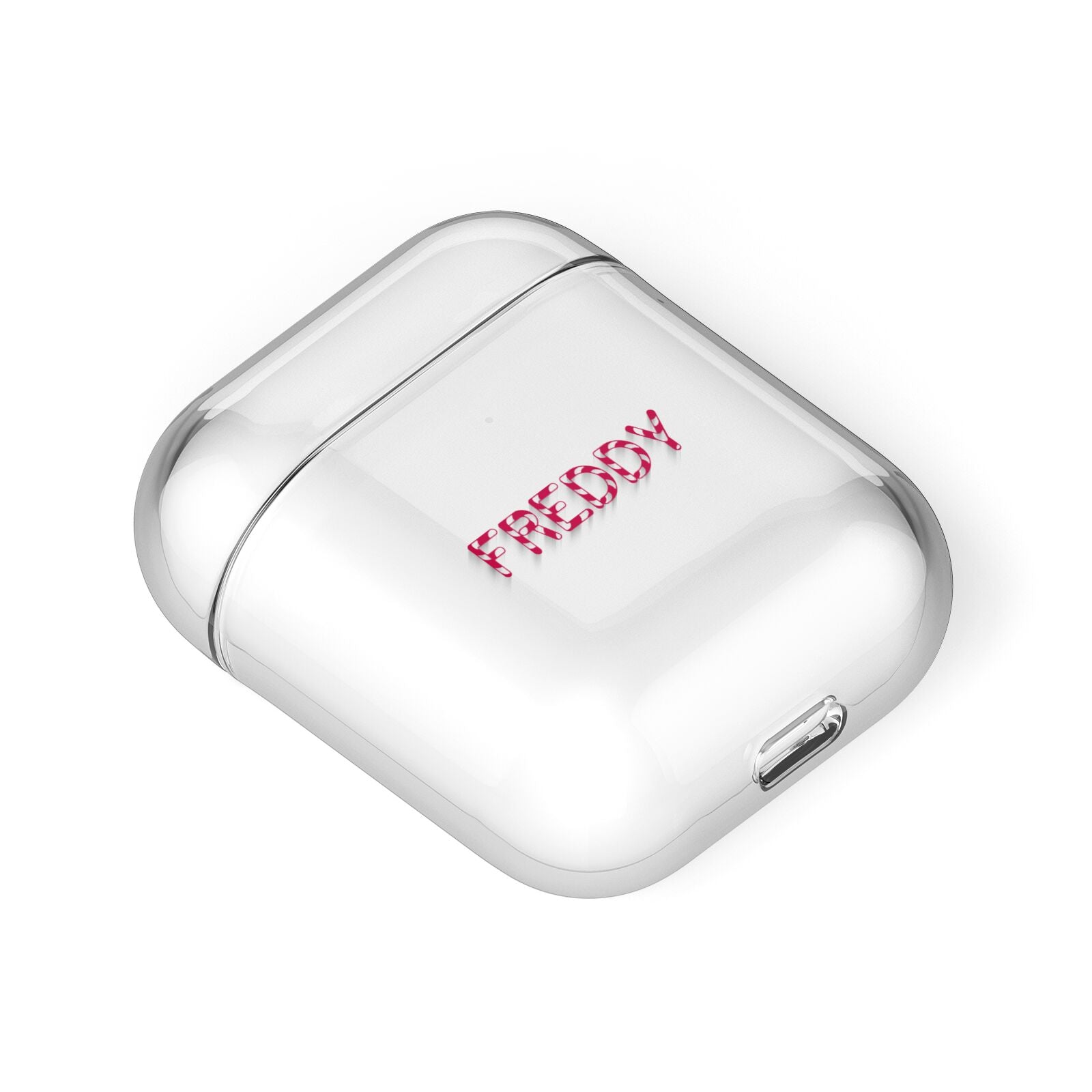 Personalised Candy Cane Name AirPods Case Laid Flat