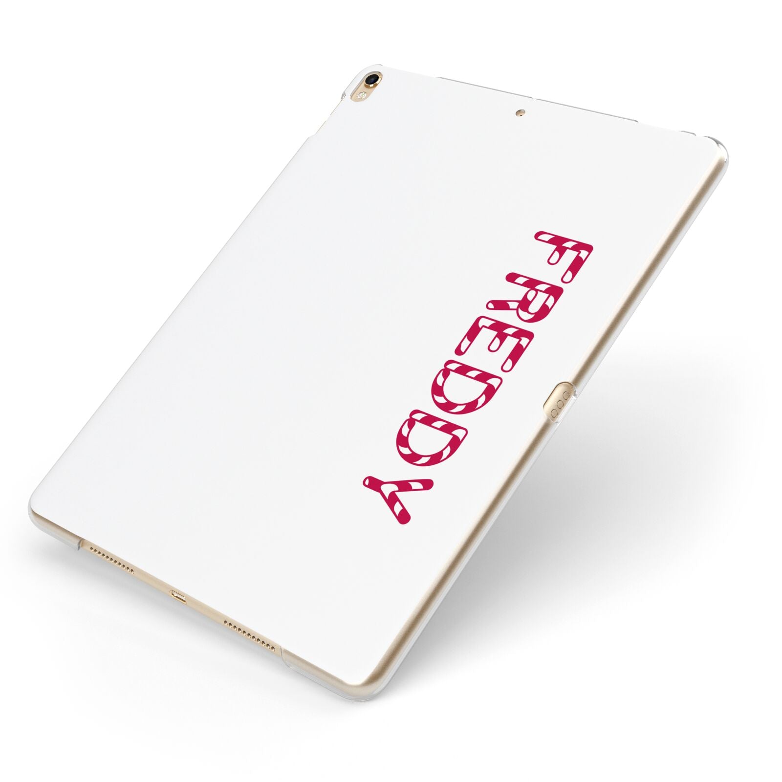 Personalised Candy Cane Name Apple iPad Case on Gold iPad Side View