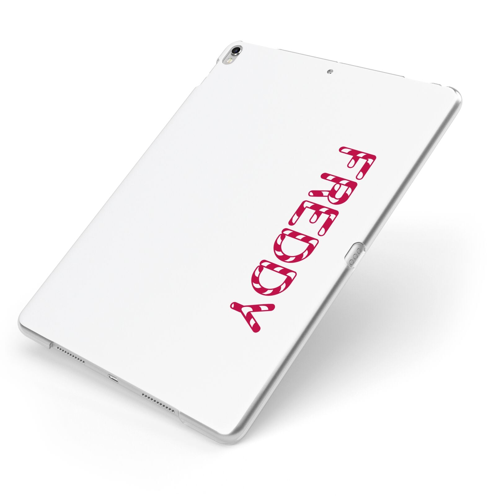 Personalised Candy Cane Name Apple iPad Case on Silver iPad Side View
