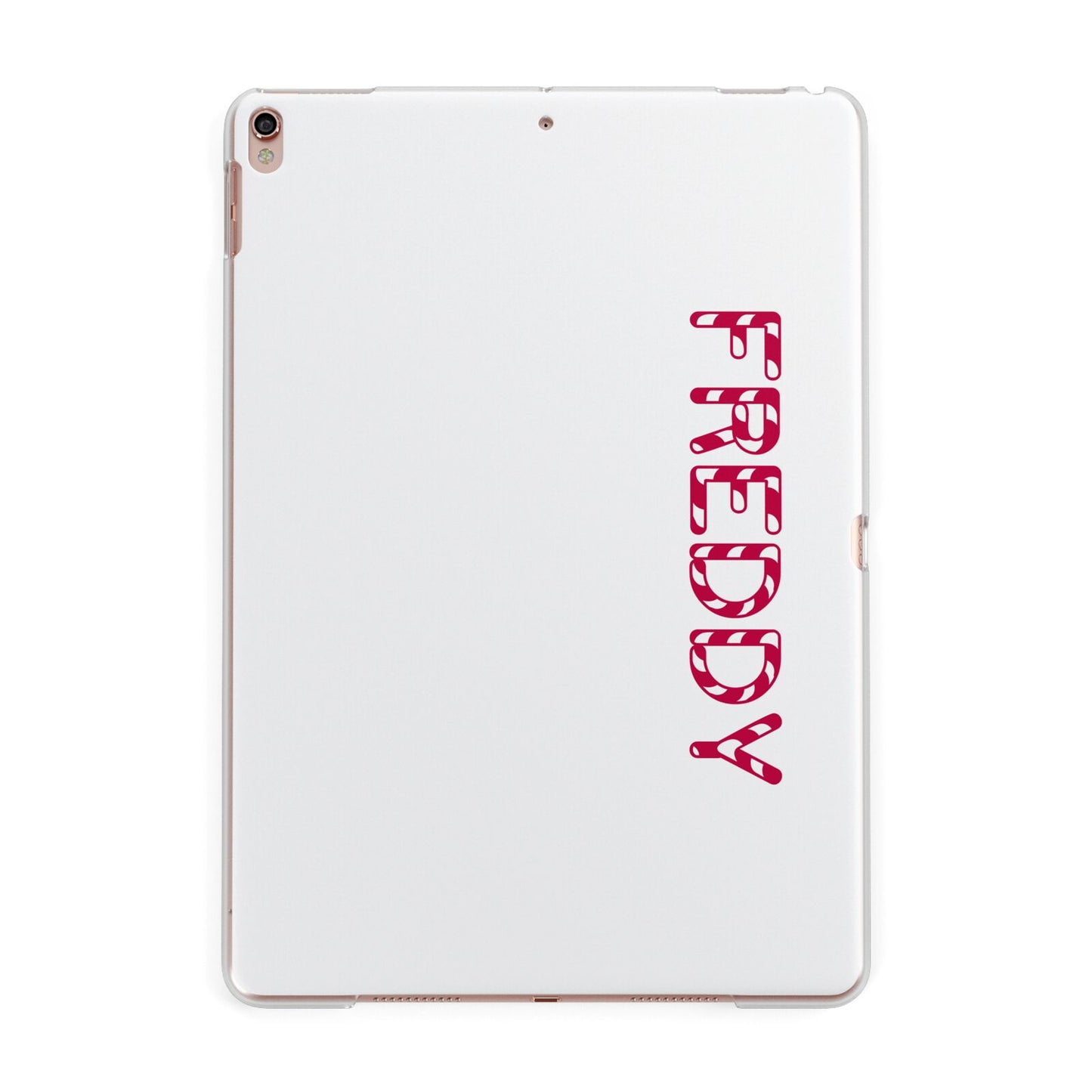 Personalised Candy Cane Name Apple iPad Rose Gold Case