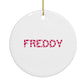 Personalised Candy Cane Name Circle Decoration Back Image