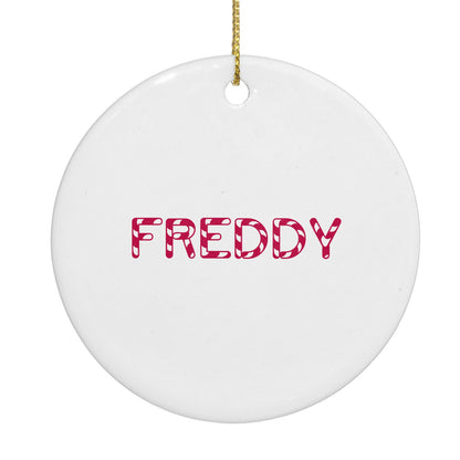 Personalised Candy Cane Name Circle Decoration