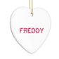 Personalised Candy Cane Name Heart Decoration Side Angle