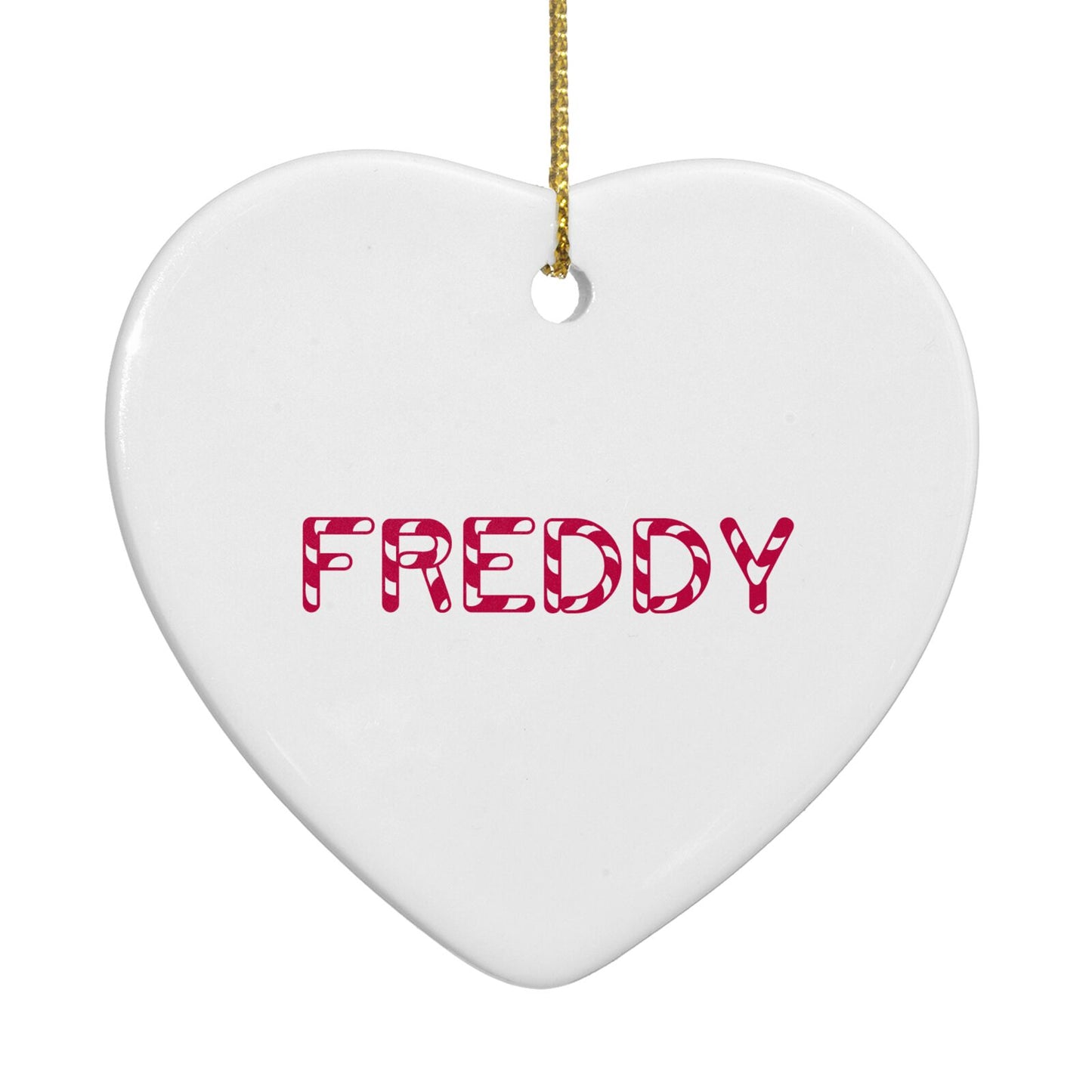 Personalised Candy Cane Name Heart Decoration