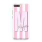 Personalised Candy Stripe Initials Huawei Y6 2018