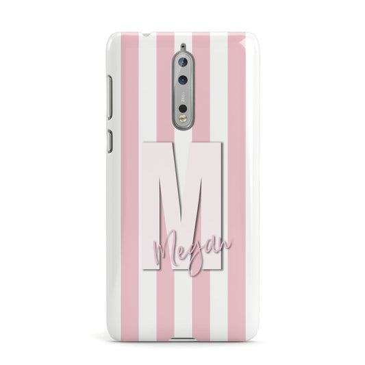 Personalised Candy Stripe Initials Nokia Case