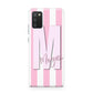Personalised Candy Stripe Initials Samsung A02s Case