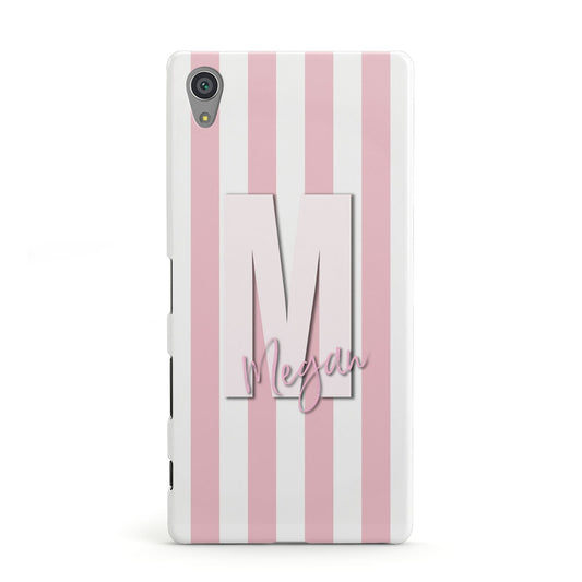 Personalised Candy Stripe Initials Sony Xperia Case