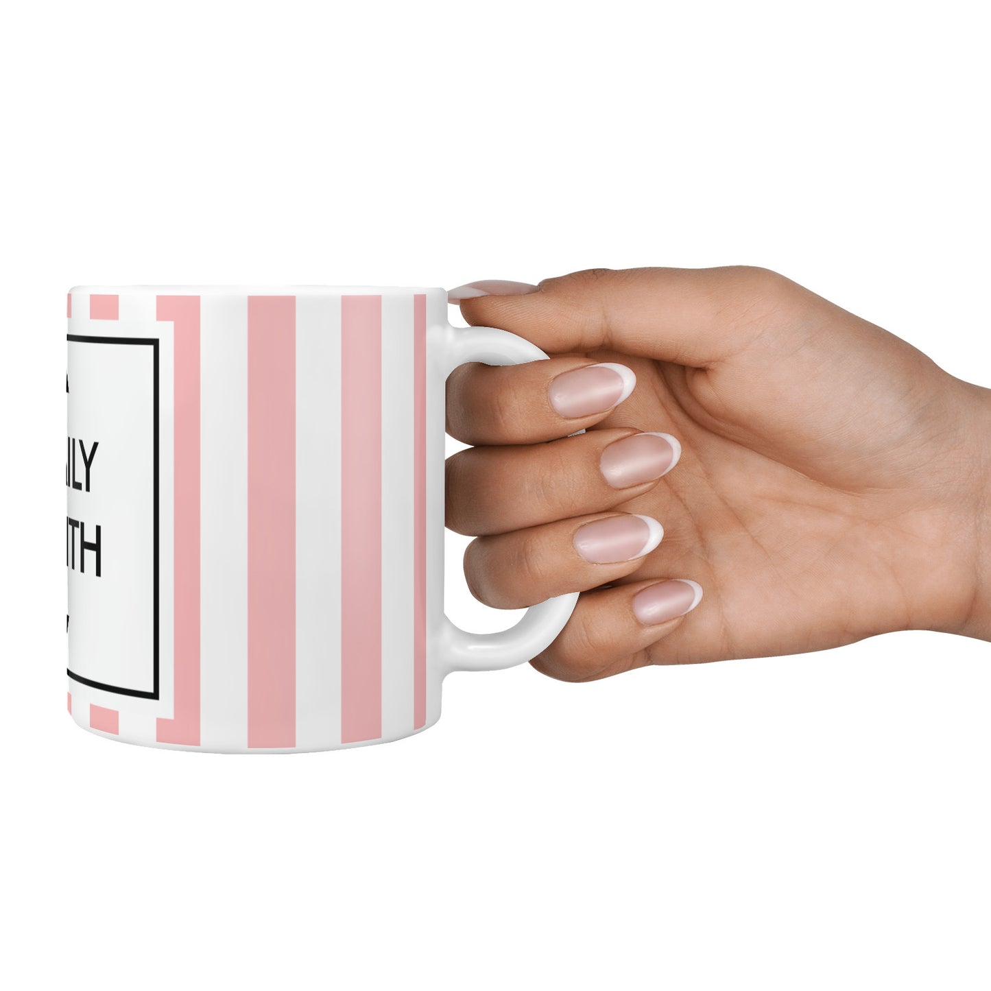 Personalised Candy Striped Name Initials 10oz Mug Alternative Image 4
