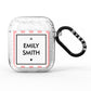 Personalised Candy Striped Name Initials AirPods Glitter Case