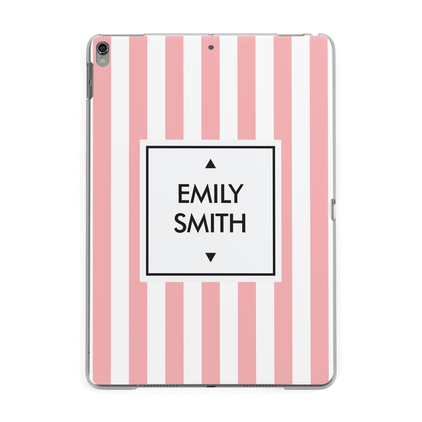 Personalised Candy Striped Name Initials Apple iPad Grey Case