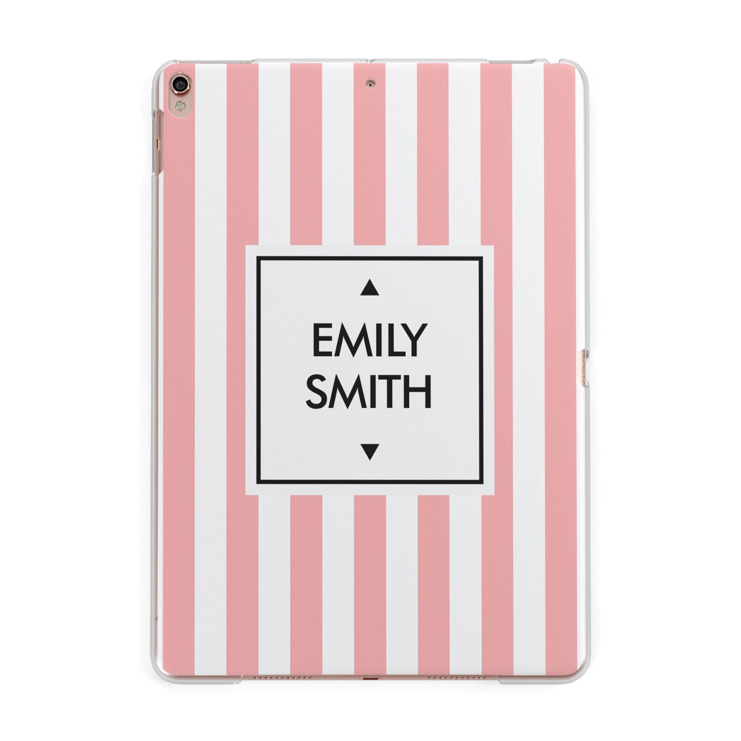 Personalised Candy Striped Name Initials Apple iPad Rose Gold Case