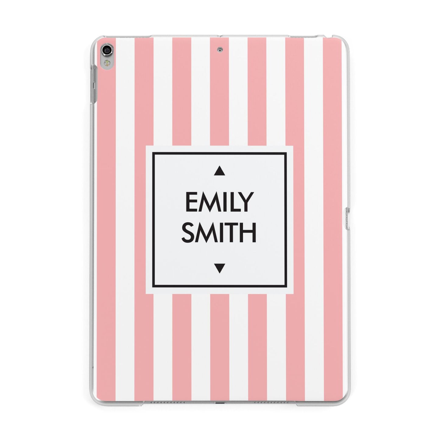 Personalised Candy Striped Name Initials Apple iPad Silver Case