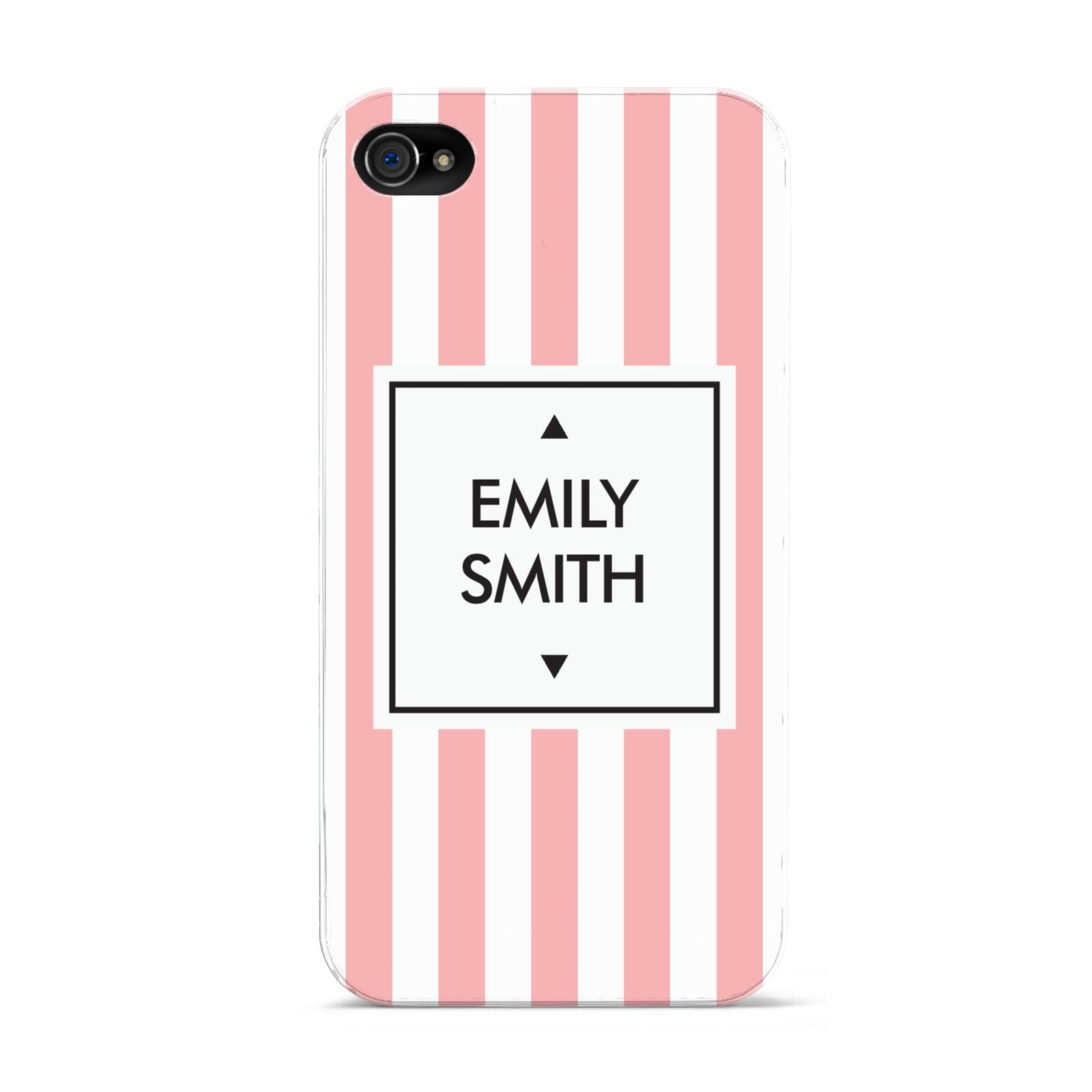 Personalised Candy Striped Name Initials Apple iPhone 4s Case