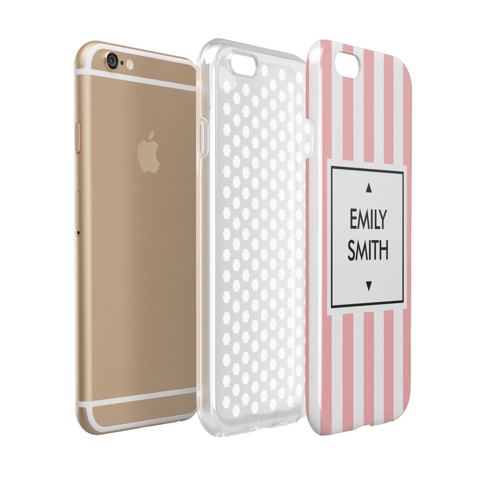 Personalised Candy Striped Name Initials Apple iPhone 6 3D Tough Case Expanded view