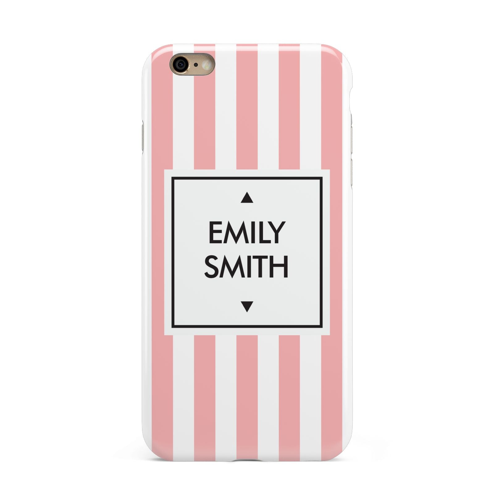 Personalised Candy Striped Name Initials Apple iPhone 6 Plus 3D Tough Case