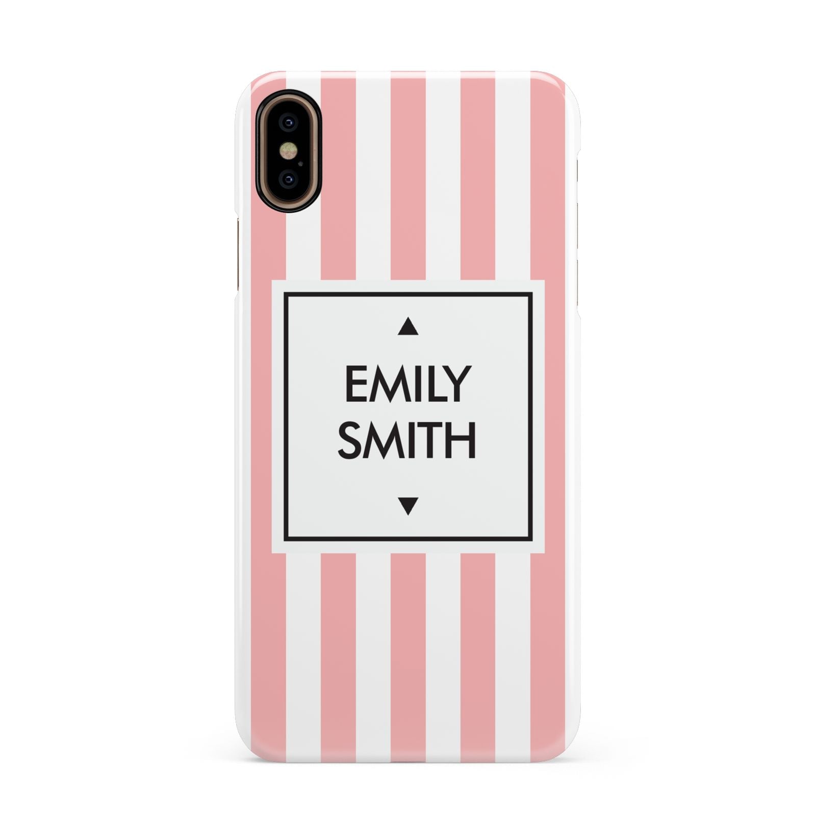 Personalised Candy Striped Name Initials Apple iPhone Xs Max 3D Snap Case