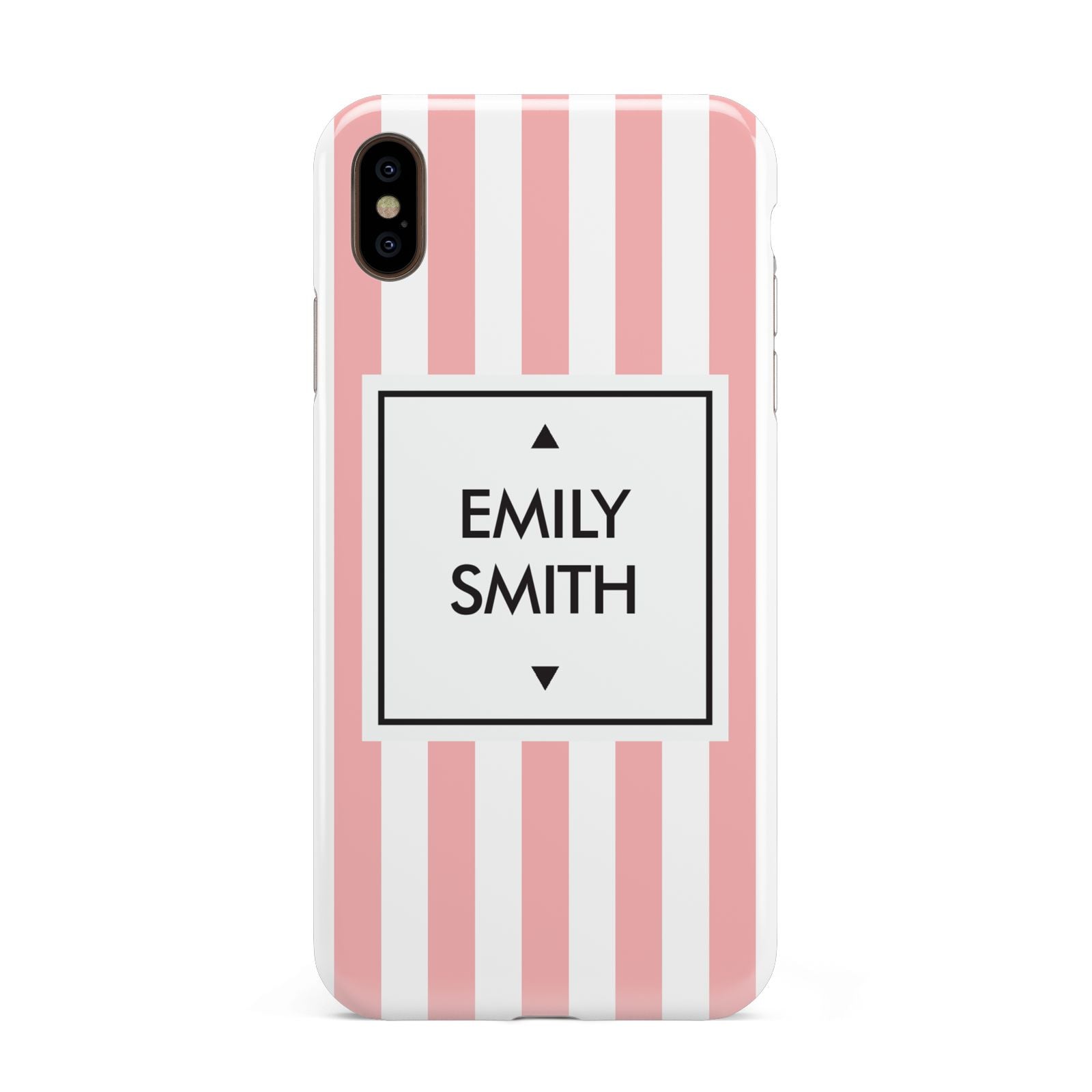 Personalised Candy Striped Name Initials Apple iPhone Xs Max 3D Tough Case