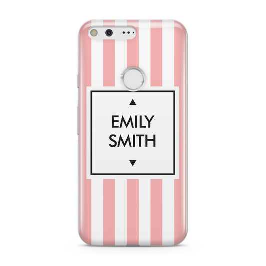 Personalised Candy Striped Name Initials Google Pixel Case
