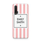 Personalised Candy Striped Name Initials Huawei Nova 6 Phone Case
