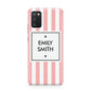 Personalised Candy Striped Name Initials Samsung A02s Case