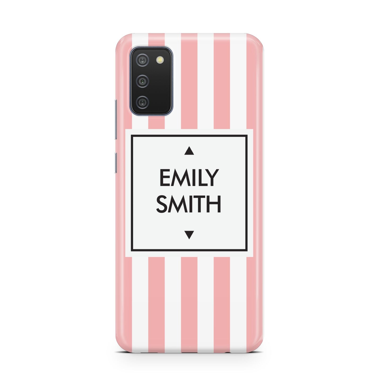 Personalised Candy Striped Name Initials Samsung A02s Case