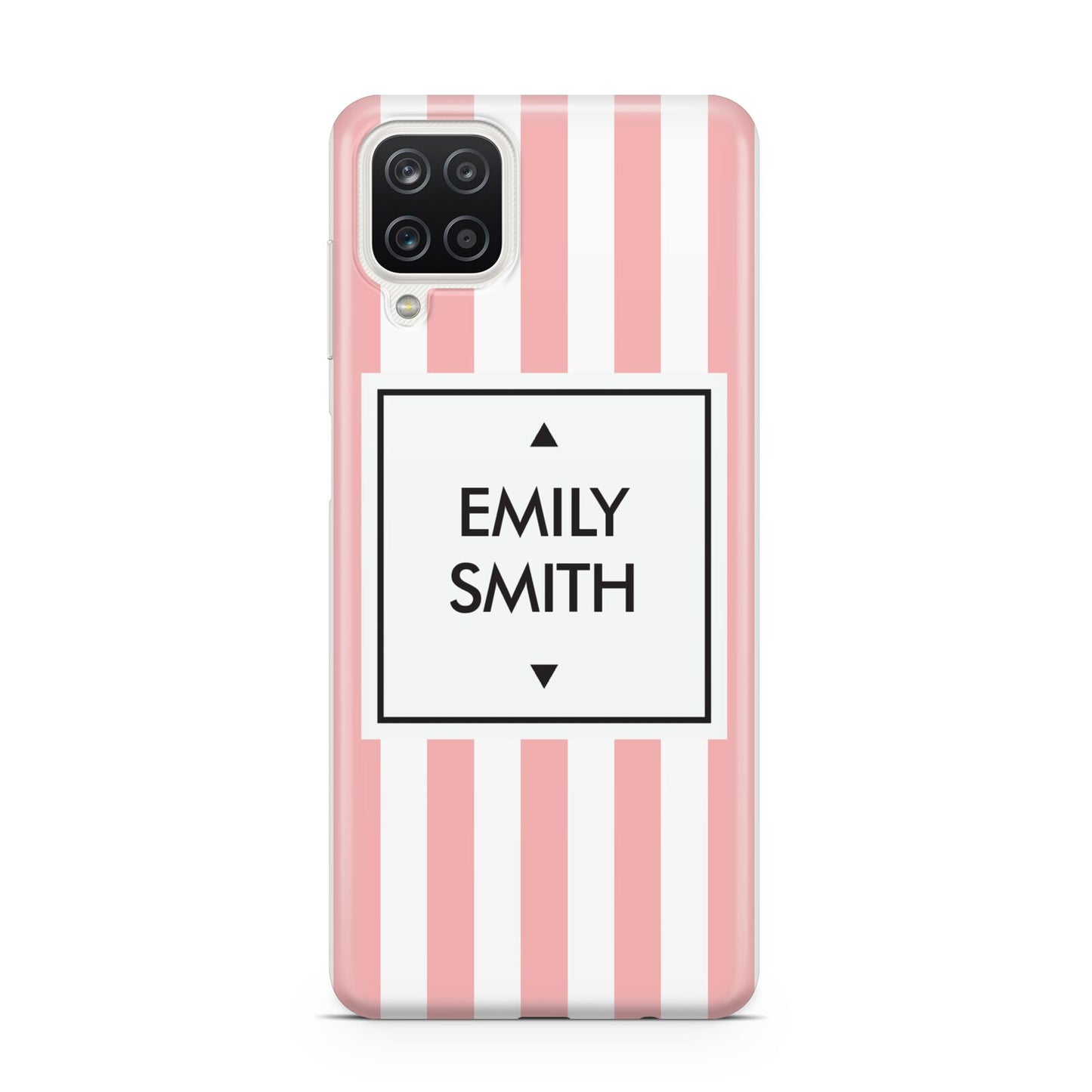 Personalised Candy Striped Name Initials Samsung A12 Case