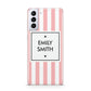 Personalised Candy Striped Name Initials Samsung S21 Plus Case