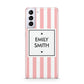 Personalised Candy Striped Name Initials Samsung S21 Plus Case