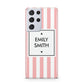 Personalised Candy Striped Name Initials Samsung S21 Ultra Case