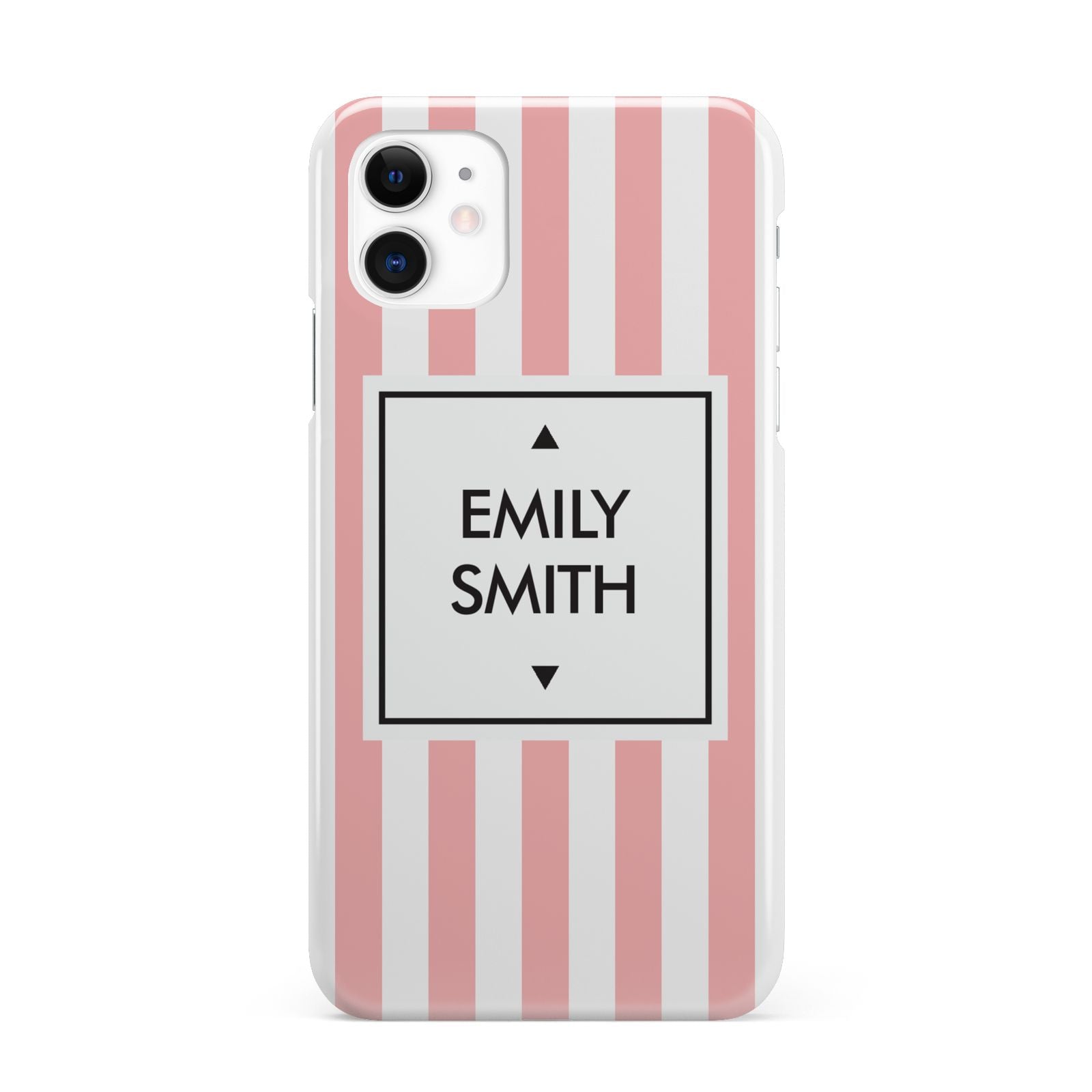 Personalised Candy Striped Name Initials iPhone 11 3D Snap Case