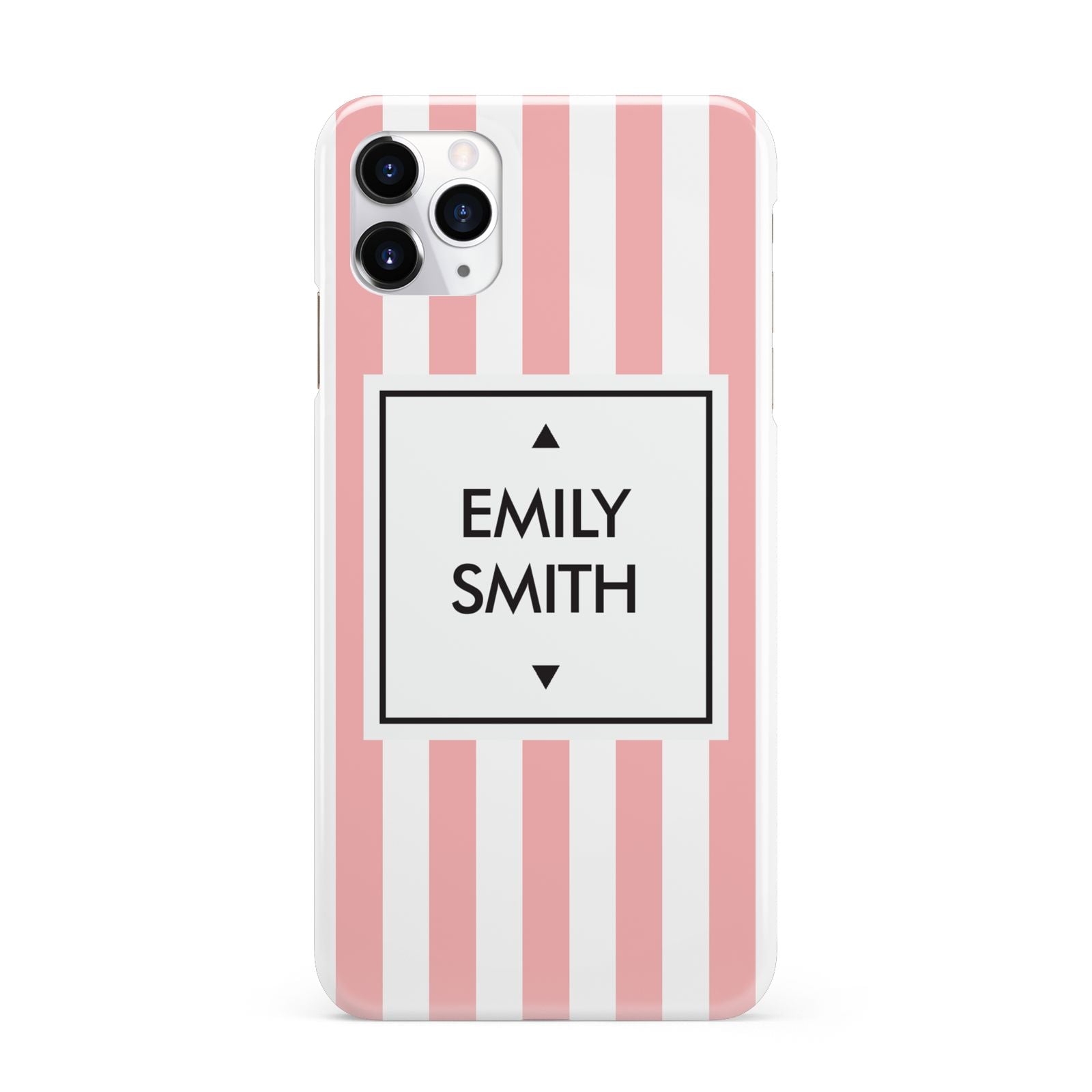 Personalised Candy Striped Name Initials iPhone 11 Pro Max 3D Snap Case