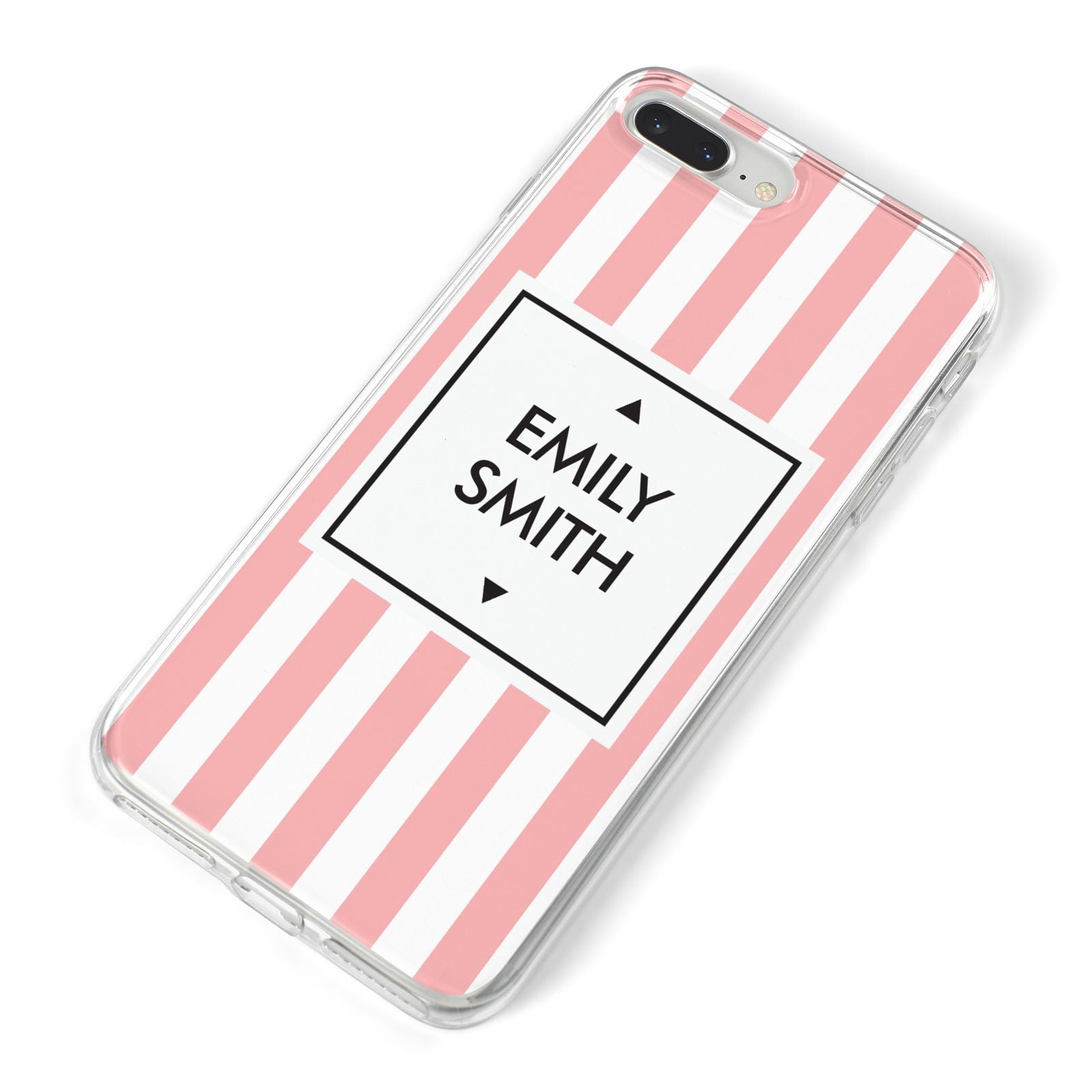 Personalised Candy Striped Name Initials iPhone 8 Plus Bumper Case on Silver iPhone Alternative Image