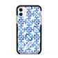 Personalised Capri Tiles Apple iPhone 11 in White with Black Impact Case