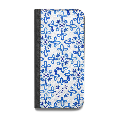 Personalised Capri Tiles Vegan Leather Flip iPhone Case
