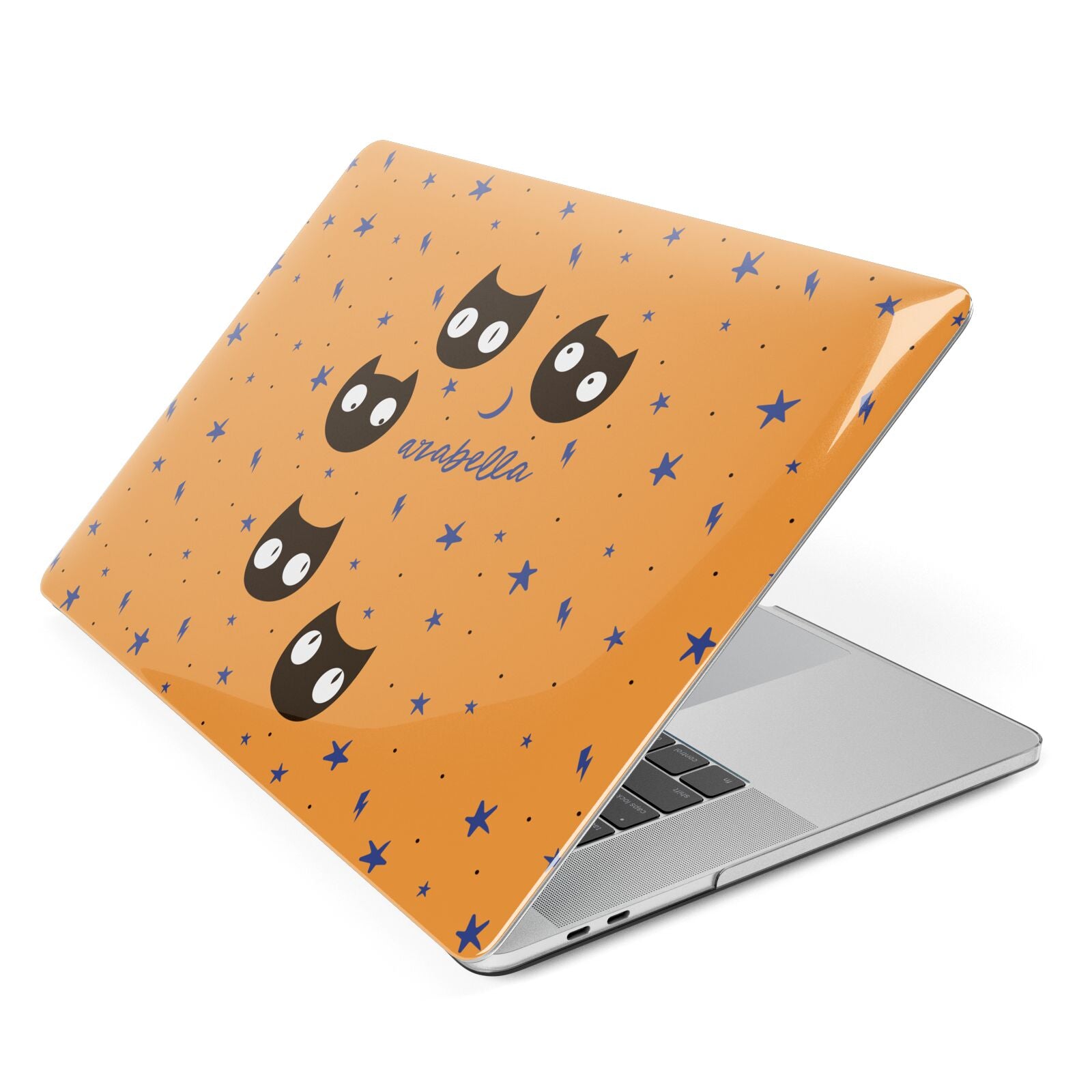 Personalised Cat Halloween Apple MacBook Case Side View