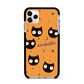 Personalised Cat Halloween Apple iPhone 11 Pro Max in Silver with Black Impact Case