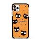 Personalised Cat Halloween Apple iPhone 11 Pro Max in Silver with Black Impact Case