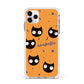 Personalised Cat Halloween Apple iPhone 11 Pro Max in Silver with White Impact Case