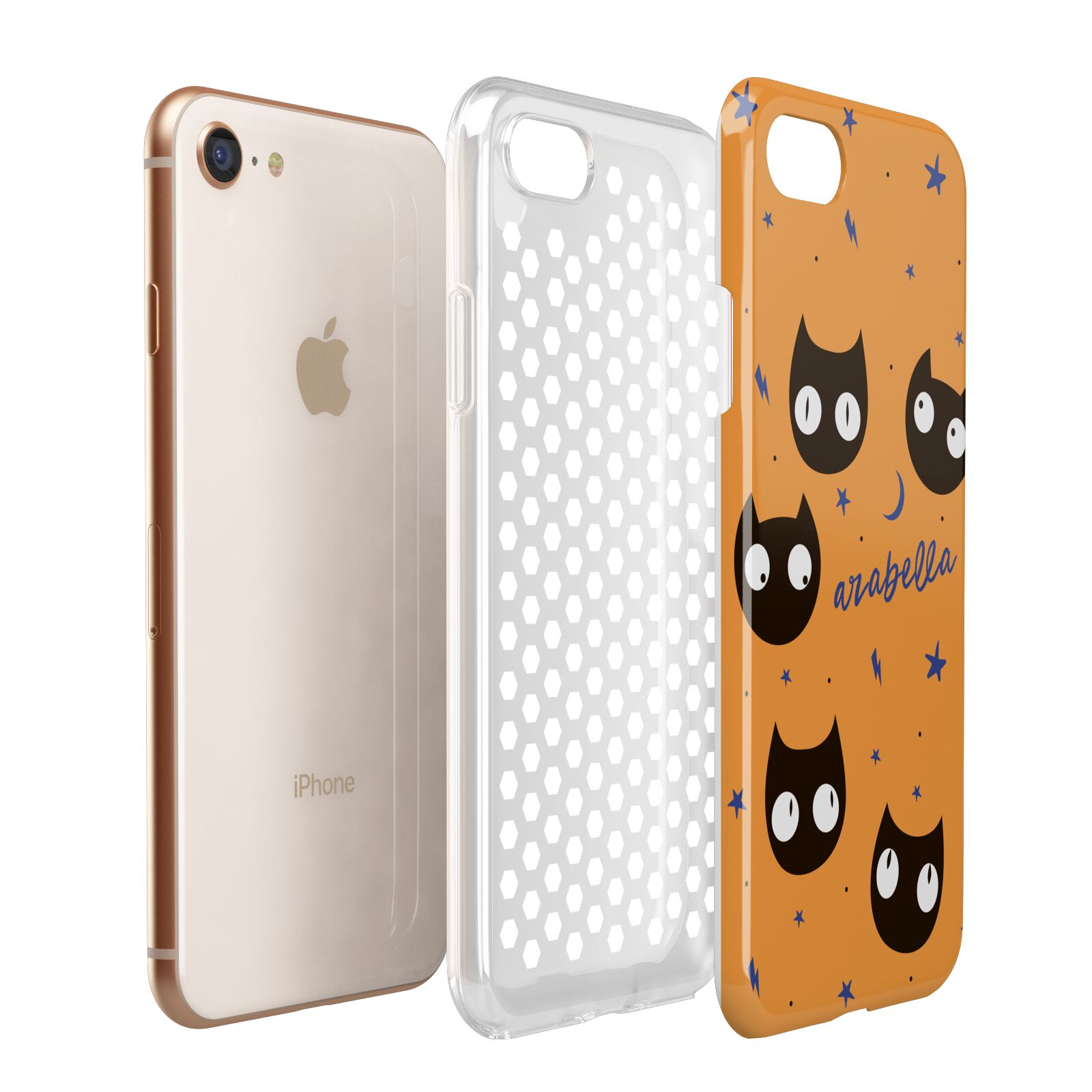 Personalised Cat Halloween Apple iPhone 7 8 3D Tough Case Expanded View