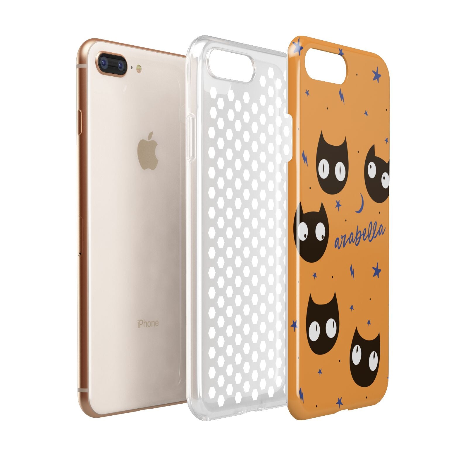 Personalised Cat Halloween Apple iPhone 7 8 Plus 3D Tough Case Expanded View