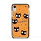 Personalised Cat Halloween Apple iPhone XR Impact Case Black Edge on Silver Phone