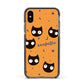 Personalised Cat Halloween Apple iPhone Xs Impact Case Black Edge on Black Phone