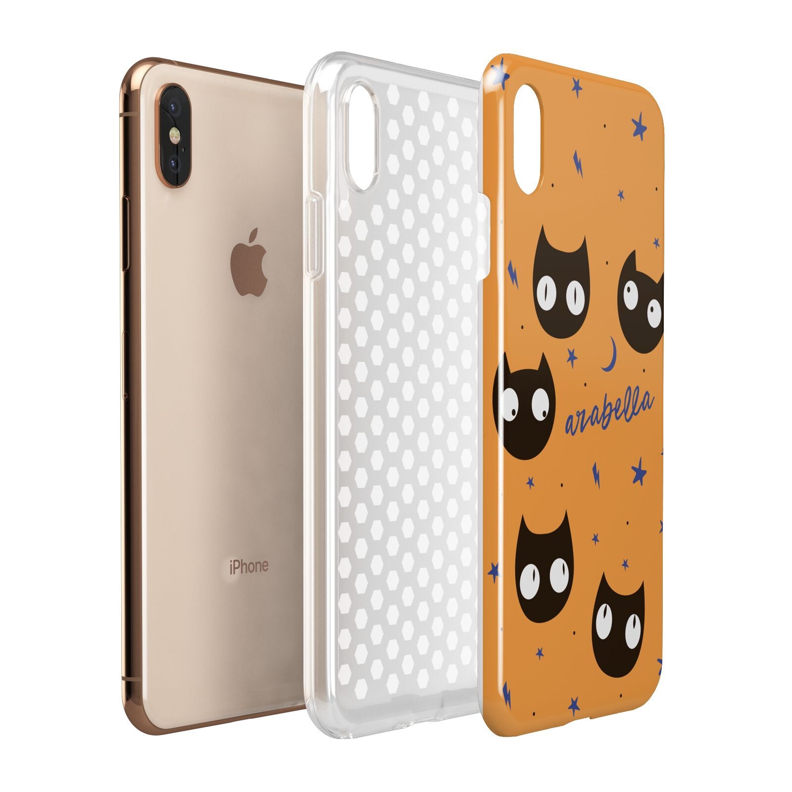 Personalised Cat Halloween Apple iPhone Xs Max 3D Tough Case Expanded View