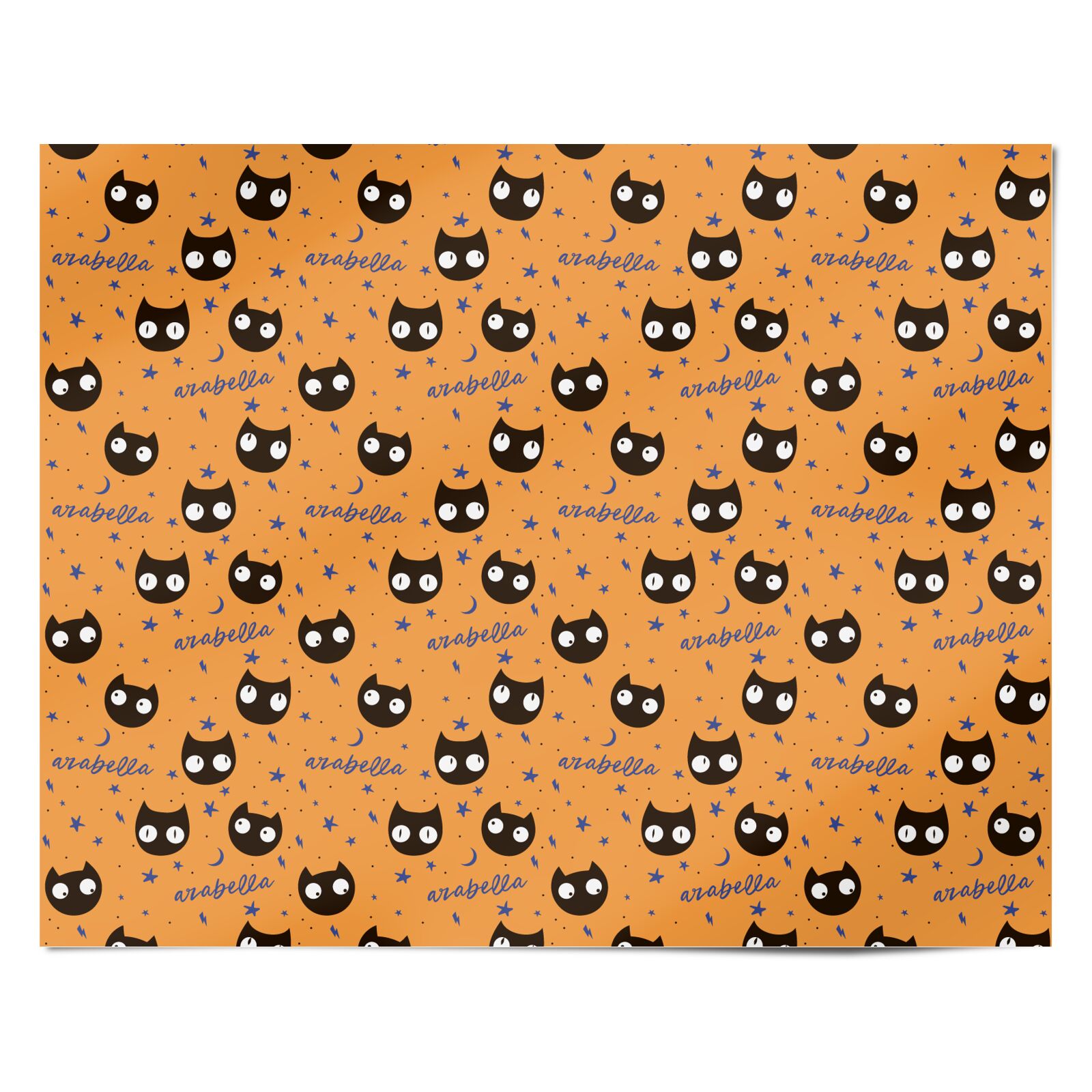 Personalised Cat Halloween Personalised Wrapping Paper Alternative
